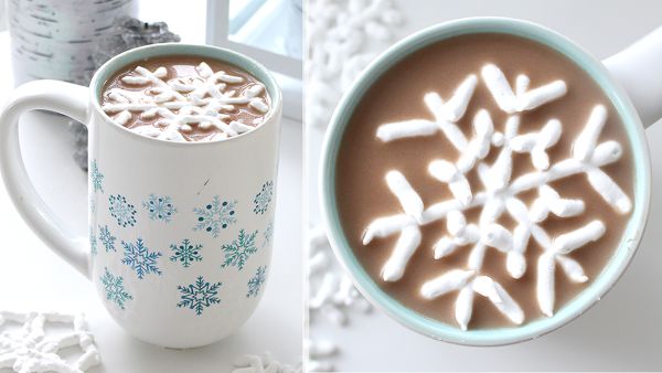 Добавете магия към горещата напитка с шоколадови снежинки
