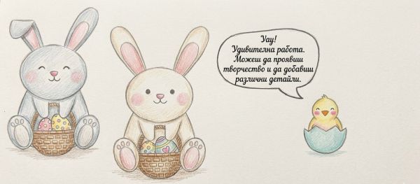 Как да нарисуваме великденско зайче: лесни стъпки за малки художници