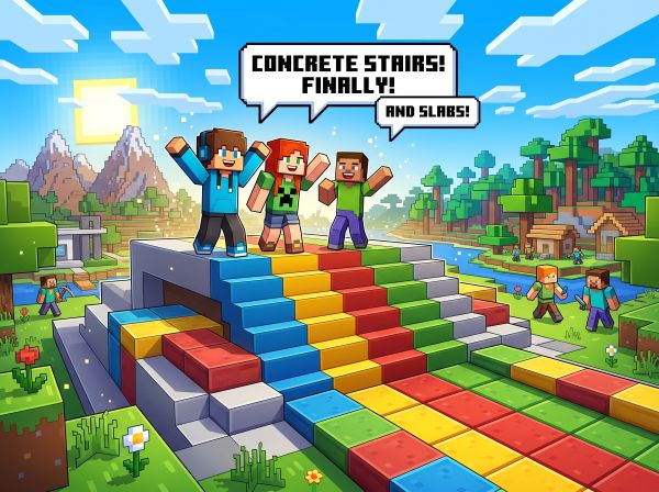 Най-сетне! След 9 години чакане: Бетонните стъпала пристигнаха в Minecraft!