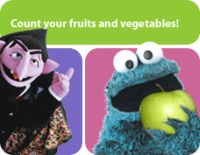 Бисквитеното чудовище се учи да яде плодове и зеленчуци