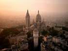 Париж, Франция   Базиликата Сакре Кьор на хълма...